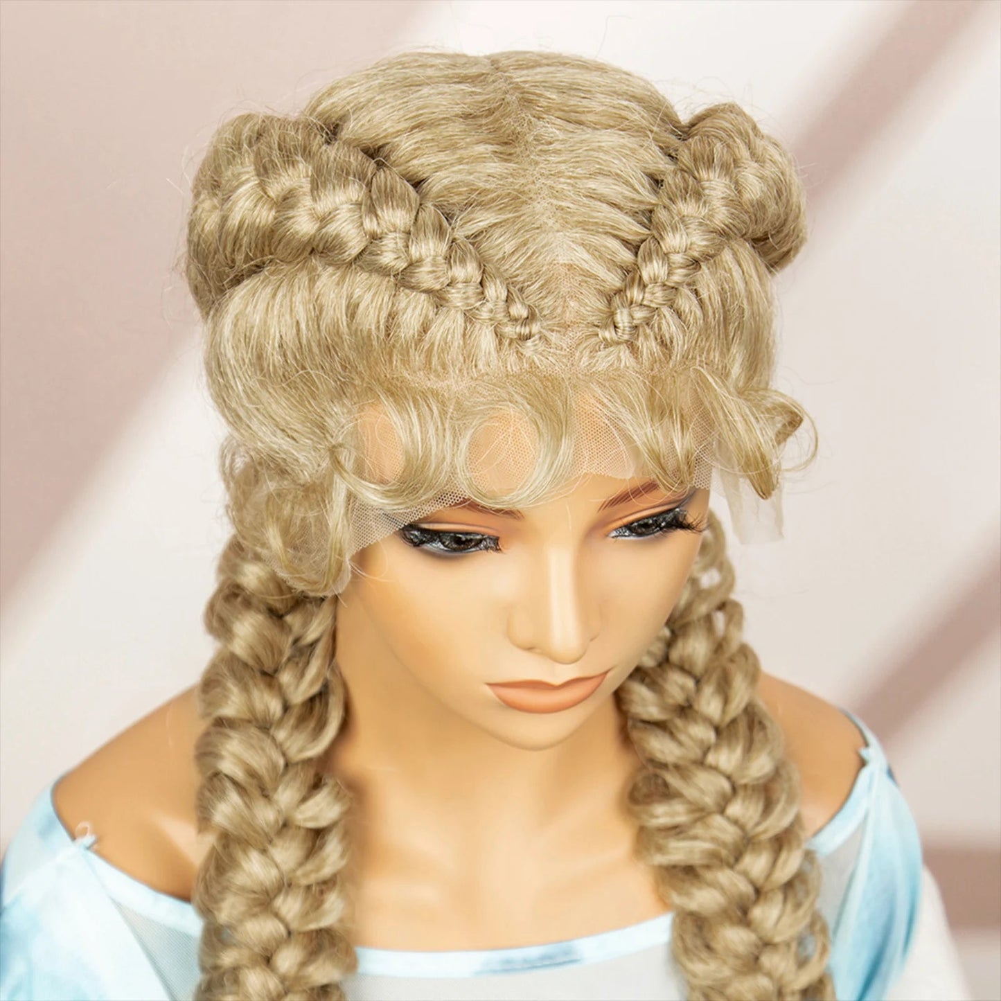 Synthetic Goddess Braided Wigs Cornrow Braided Wigs with Baby Hair Braids Wigs for Women Daily Use Knotless Wigs Good Vibrations