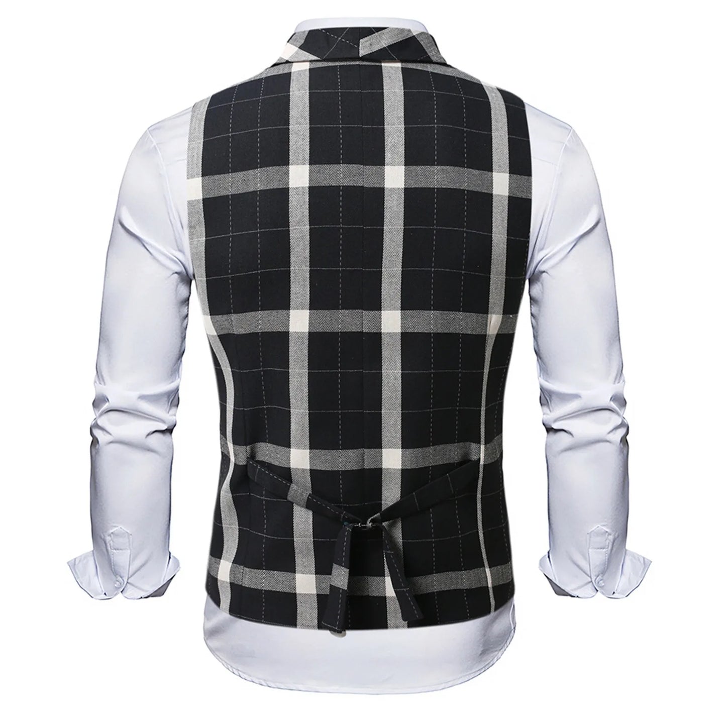 2025 Men's Spring Casual Single Button Suit Vest V Neck New Style British Men's Suit Vest Waistcoat Formal Business Suit Vest