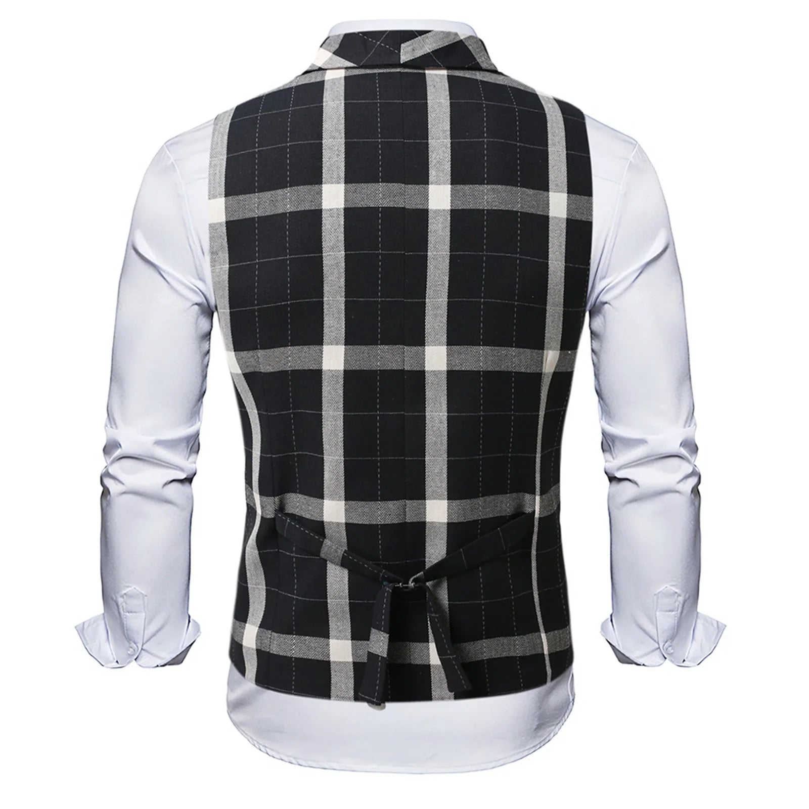 2025 Men's Spring Casual Single Button Suit Vest V Neck New Style  British Men's Suit Vest Waistcoat Formal Business Suit Vest Good Vibrations