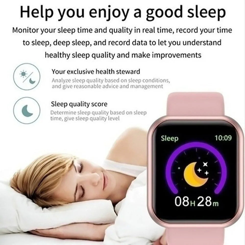 Smart Watches Fitness Bracelet Women Men Bluetooth Connected Phone Music Sports Bracelet Sleep Monitor Y68 Clock Smartwatch D20 Good Vibrations Adult Super Store
