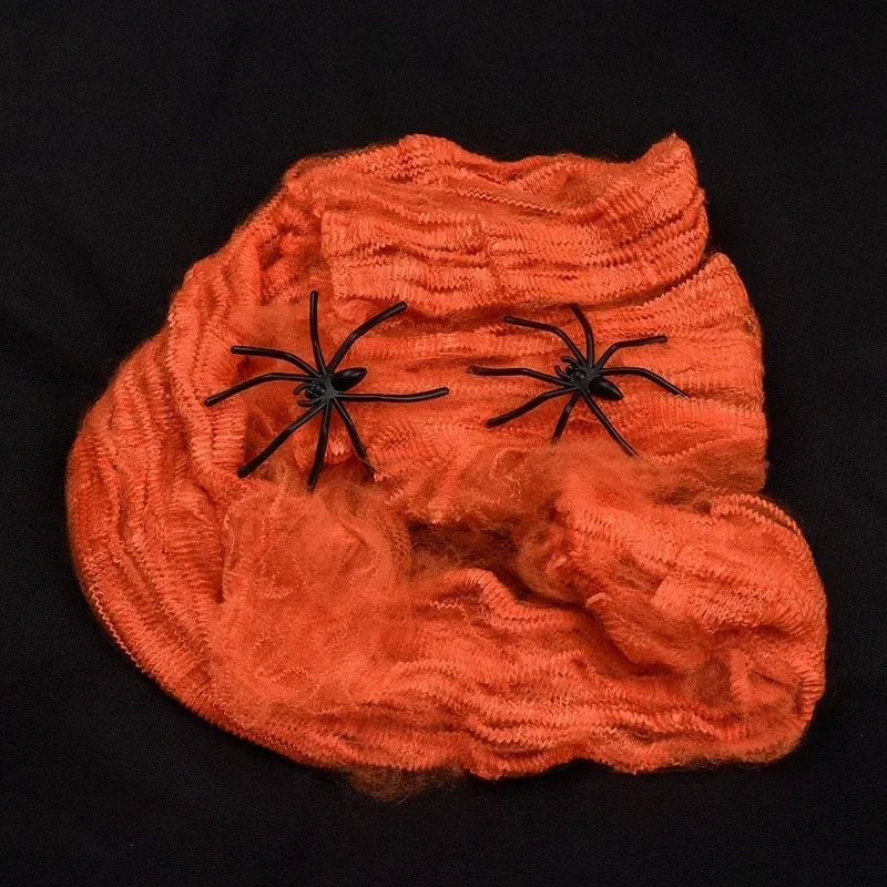 Halloween Decoration Party Accessories Decorations for Events Scream Festa Spider Web Black Outdoor Props Haunted House Spider Good Vibrations