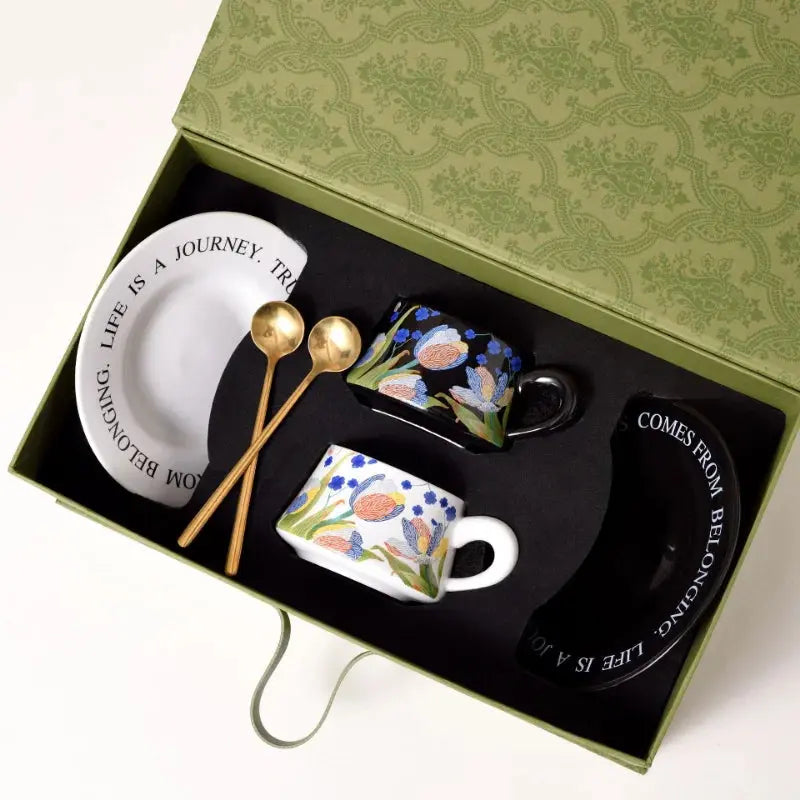 Coffee Cup Set Gift Box Packaging Opening Event Anniversary Company Gift Souvenir Water Cup Set Good Vibrations
