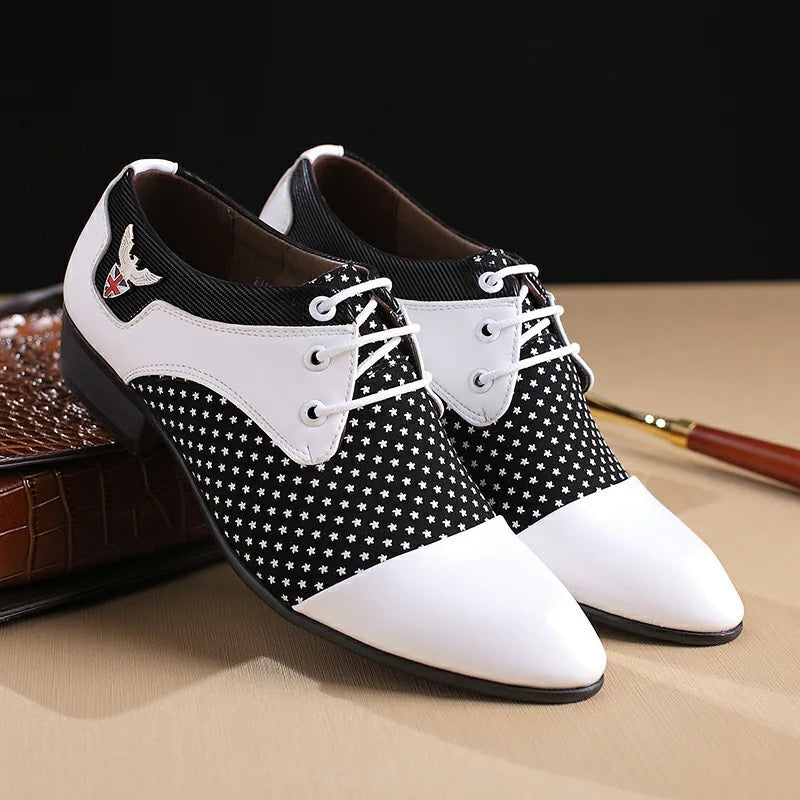 Mens Dress Shoes for Men Lace-Up Fashion Office High Quality Leather Comfy Business Man Formal Shoe Wedding Party Style Footwear Good Vibrations
