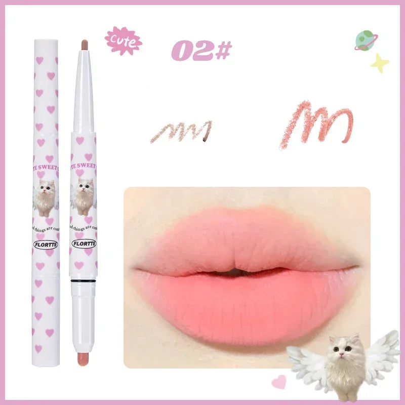 FLORTTE Lip liner Pencil Natural Matte Lip Liner Cute Animals Lipstick Pen Lasting Lipliners Korean Cosmetic Kawaii Make Up Good Vibrations