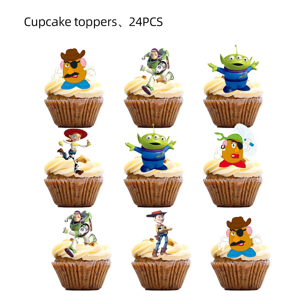 Toy Story Decoration Kids Party Favors Plates Children Girls Birthday Blue Sky White Clouds Balloons Party Supplies Baby Shower Good Vibrations