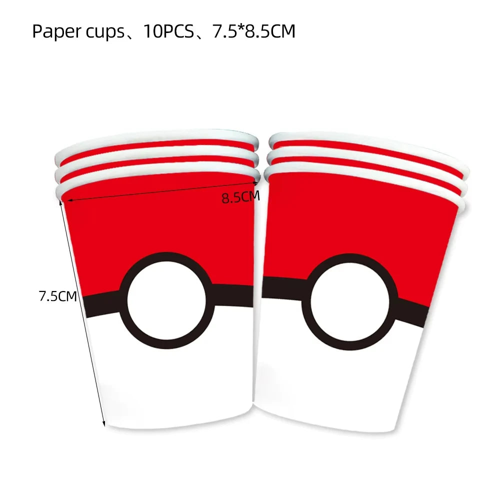 Pokemon Birthday Party Disposable Party Plates Pikachu Theme Tablecloth Character Balloon Birthday Decoration Baby Shower Suppli Good Vibrations