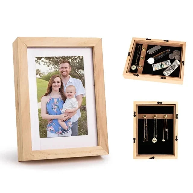 Hidden Wooden Photo Frame Sight Secret Storage Compartment Diversion Stash Safe Hide Money Cash Ring Necklace Key Good Vibrations Adult Super Store
