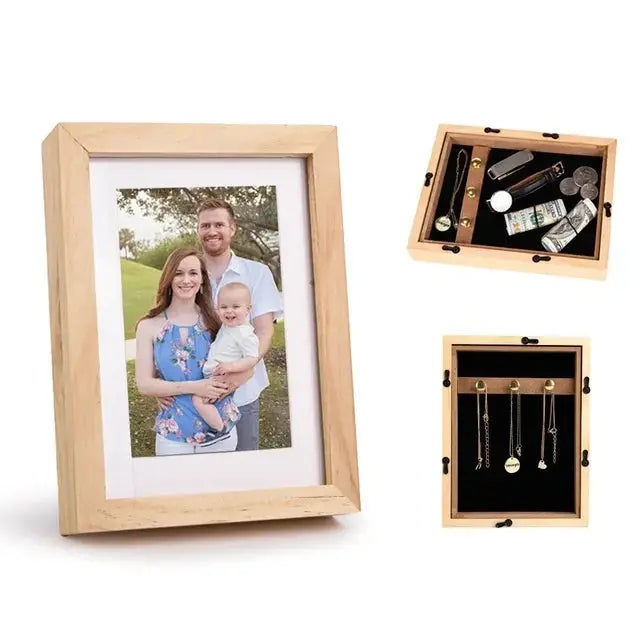 Hidden Wooden Photo Frame Sight Secret Storage Compartment Diversion Stash Safe Hide Money Cash Ring Necklace Key Good Vibrations Adult Super Store