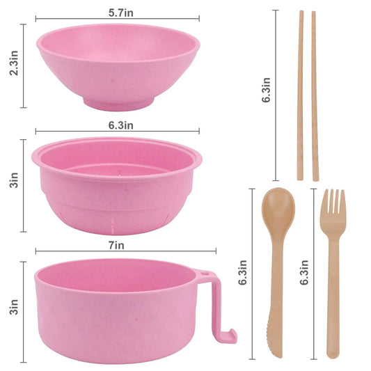 Ramen Cooker, Microwave Ramen Bowl Set with Chopsticks Spoon Ramen Noodle Bowl Instant Cooking for College Dorm Room Essentials Good Vibrations