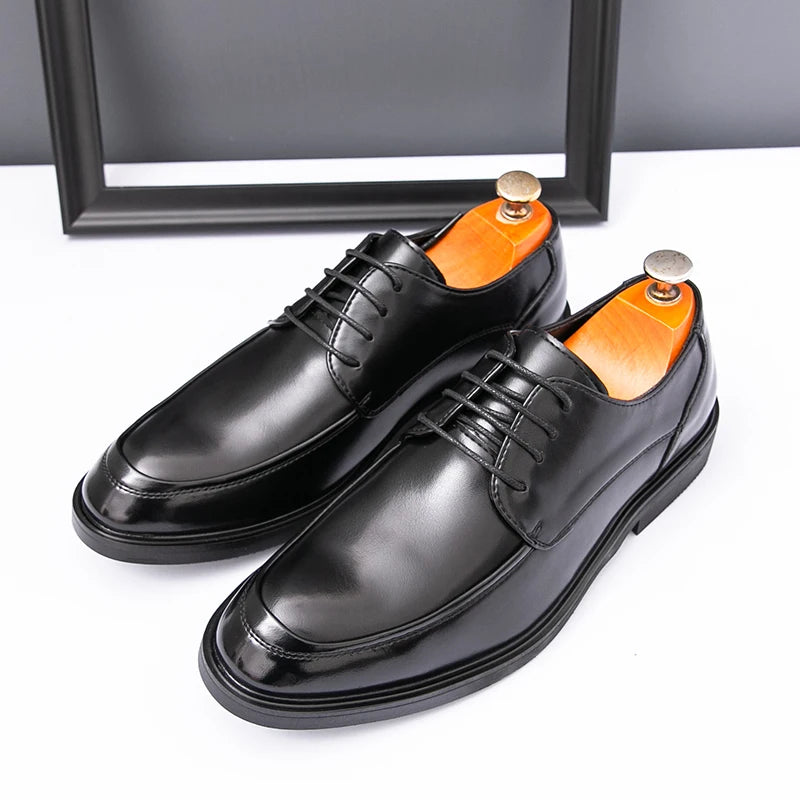 Men's Formal Dress Shoes Elegant Casual Business Luxury Italian Leather Skin Male Social Shoes Original