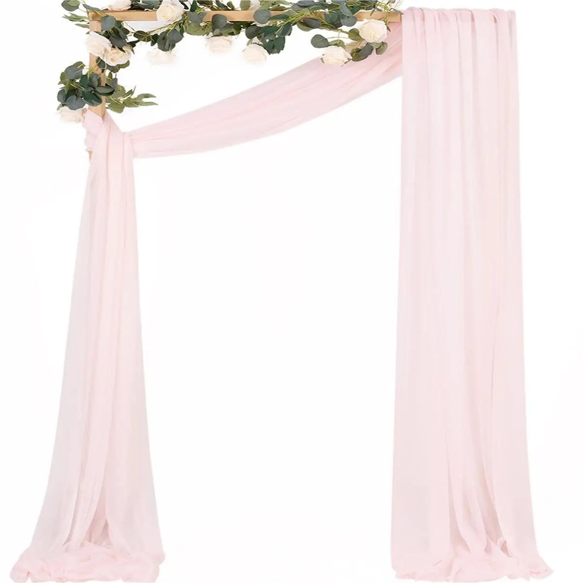 Wedding Arch Draping Fabric for Ceremony Reception Arch Decorations Chiffon Sheer Fabric Backdrop Curtains Party Bridal Shower Good Vibrations