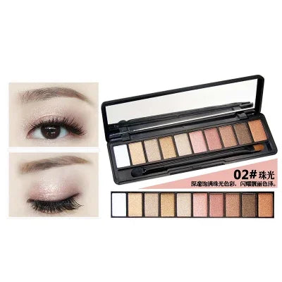 Fashion Eye Makeup Palette Natural Make Up Light 10 Color Nude Eye Shadow Shimmer Matte Eyeshadow Cosmetics Set with Brush Good Vibrations