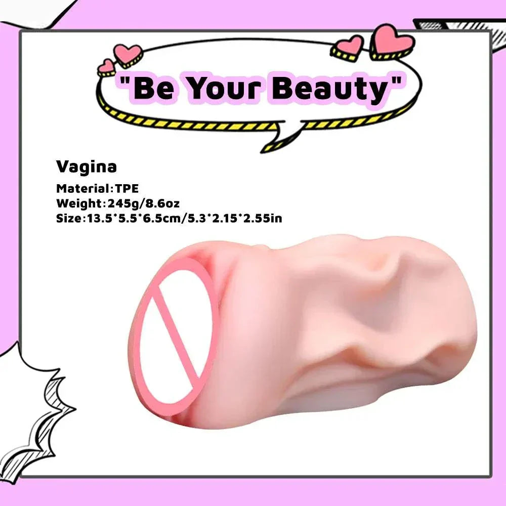 Male masturbator sex toy, realistic textured pocket pussy, TPE material, soft adult toy for men.