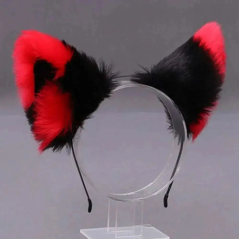 Womens Lolita Plush Hair Ornaments Animal Cat Ears Hair Halloween Party Hair Hoops Anime Cosplay Fancy Props GOOD Vibrations