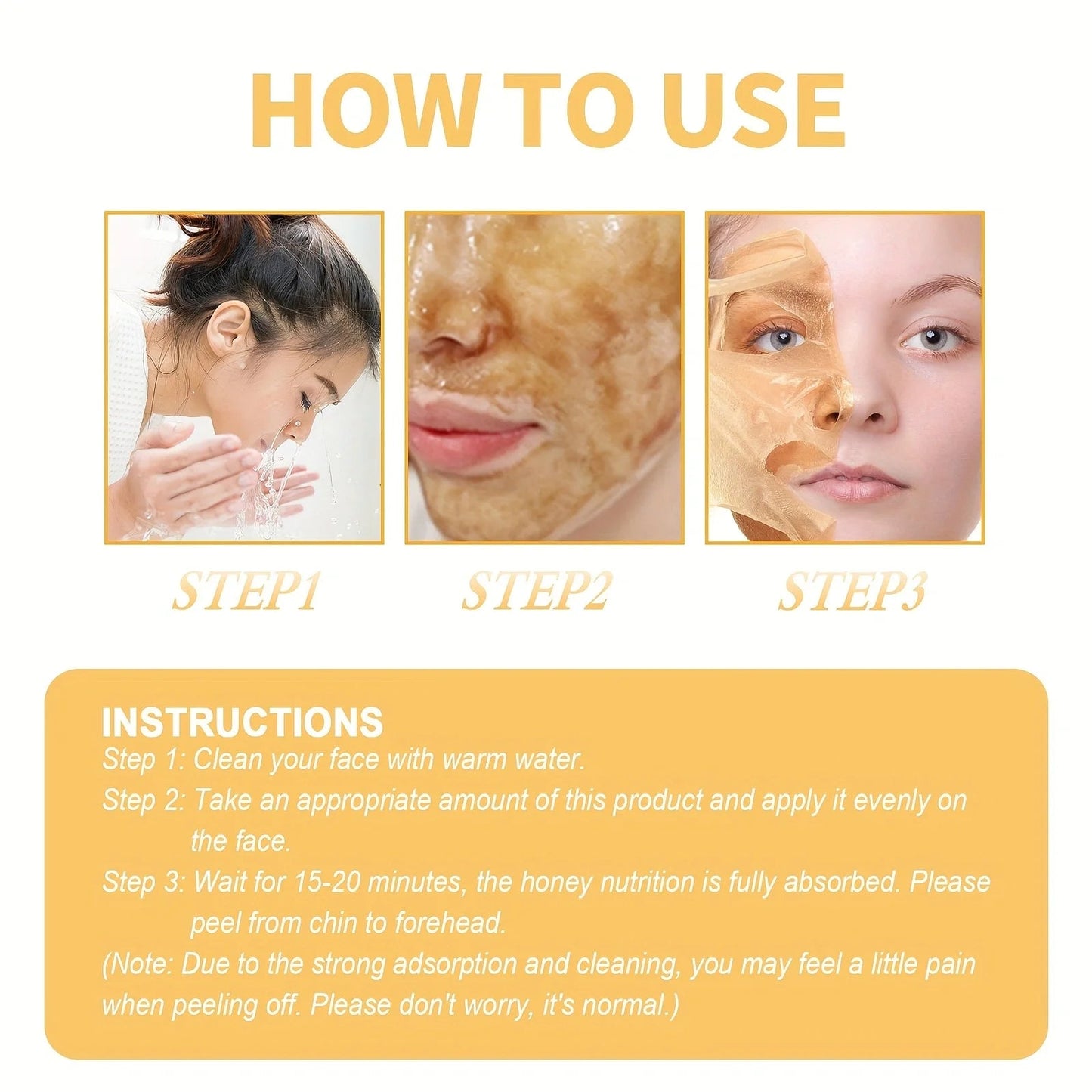 Honey Peel Off Mask Shrinks Pores Deep Clean Remove Dead Skin Blackhead Smooth Face Purifying Mask Oil Control Skin Care Good Vibrations