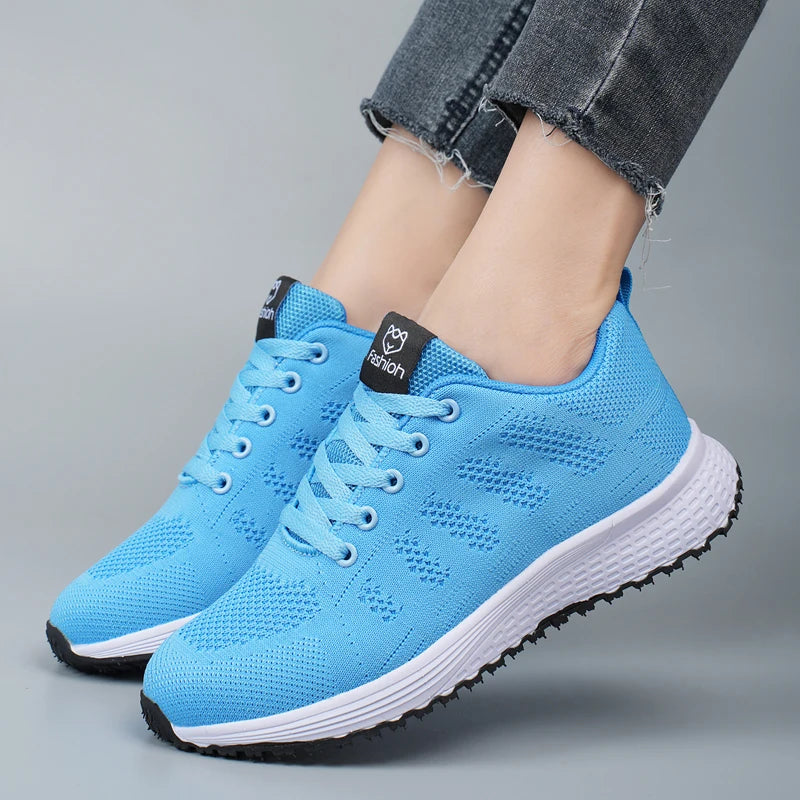 Women Sports Shoes for Women 2023 Casual Tennis Shoes Breathable Walking Mesh Platform Running Shoes Sneakers Female Footwear Good Vibrations