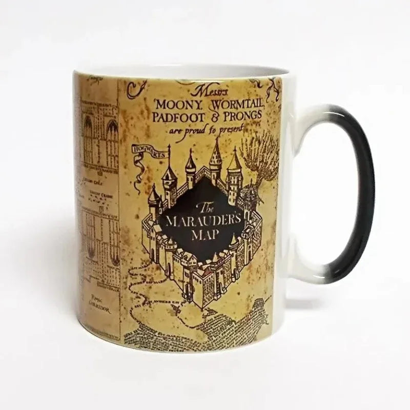 Magic Marauders Map Mug, 11oz, Color Changing Mug, Sensitive Ceramic Coffee Mugs, Tea Cup, Best Gift for Friends, Drinkware Good Vibrations