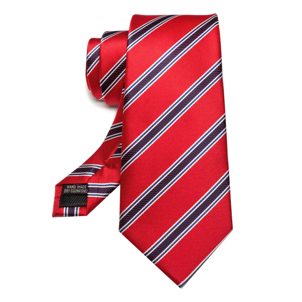 EASTEPIC Men's Gifts of Striped Ties Red Neckties for Gentlemen in Fine Apparel Fashionable Accessories for Social Occasions Good Vibrations