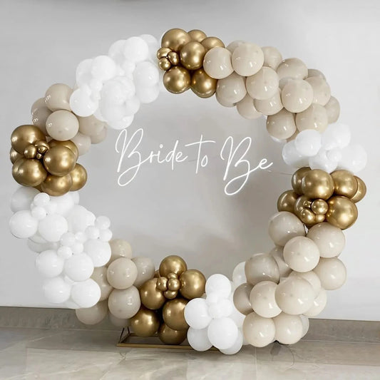 146Pcs White Metallic Gold Balloons And Bohemian Balloon Garlands Suitable For Wedding Engagement Party Decorations Good Vibrations