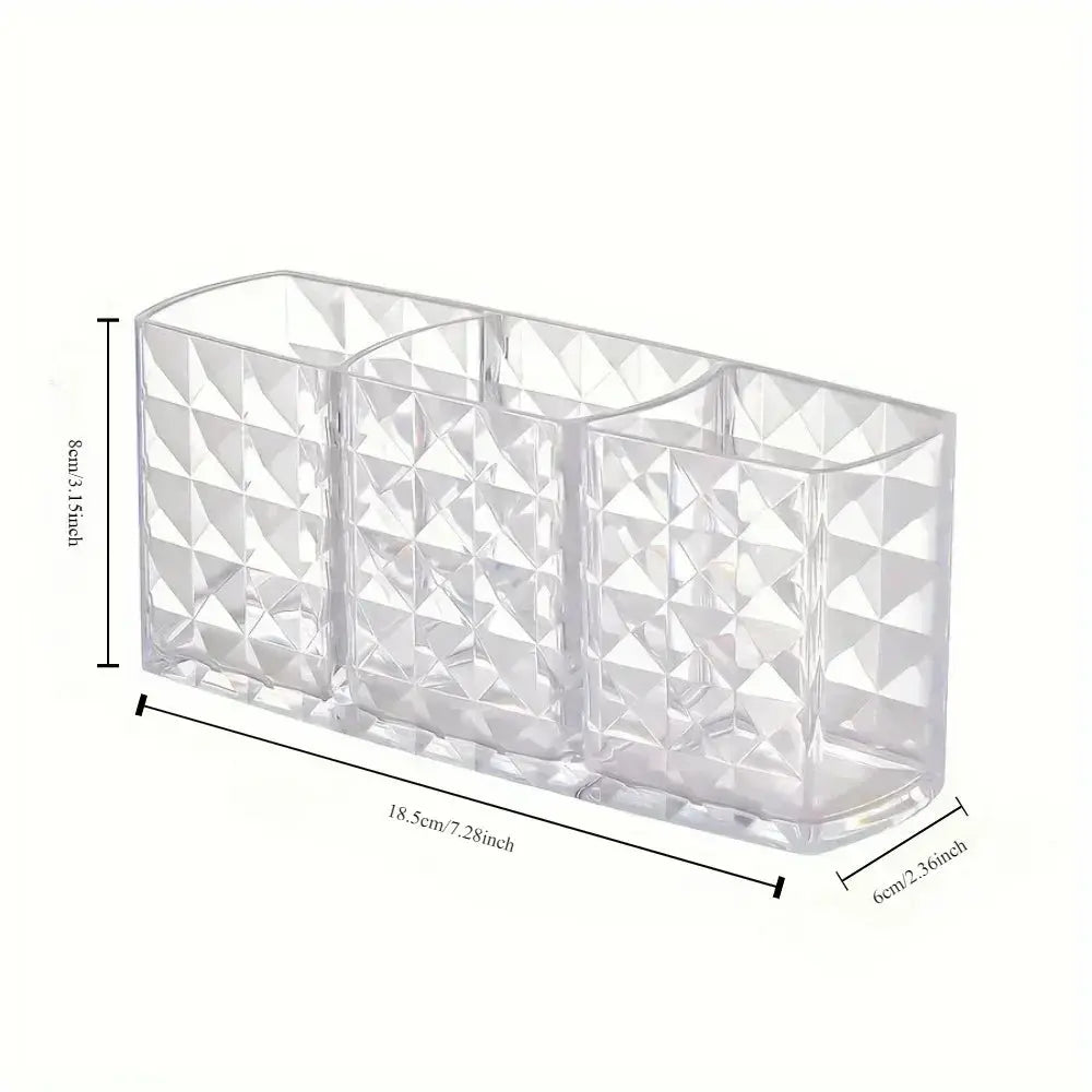 Clear Acrylic Makeup Brush Holder Desk Cosmetic Organizer Lipstick Storage Box Nail Polish Display Stand Rack Jewelry Case Good Vibrations