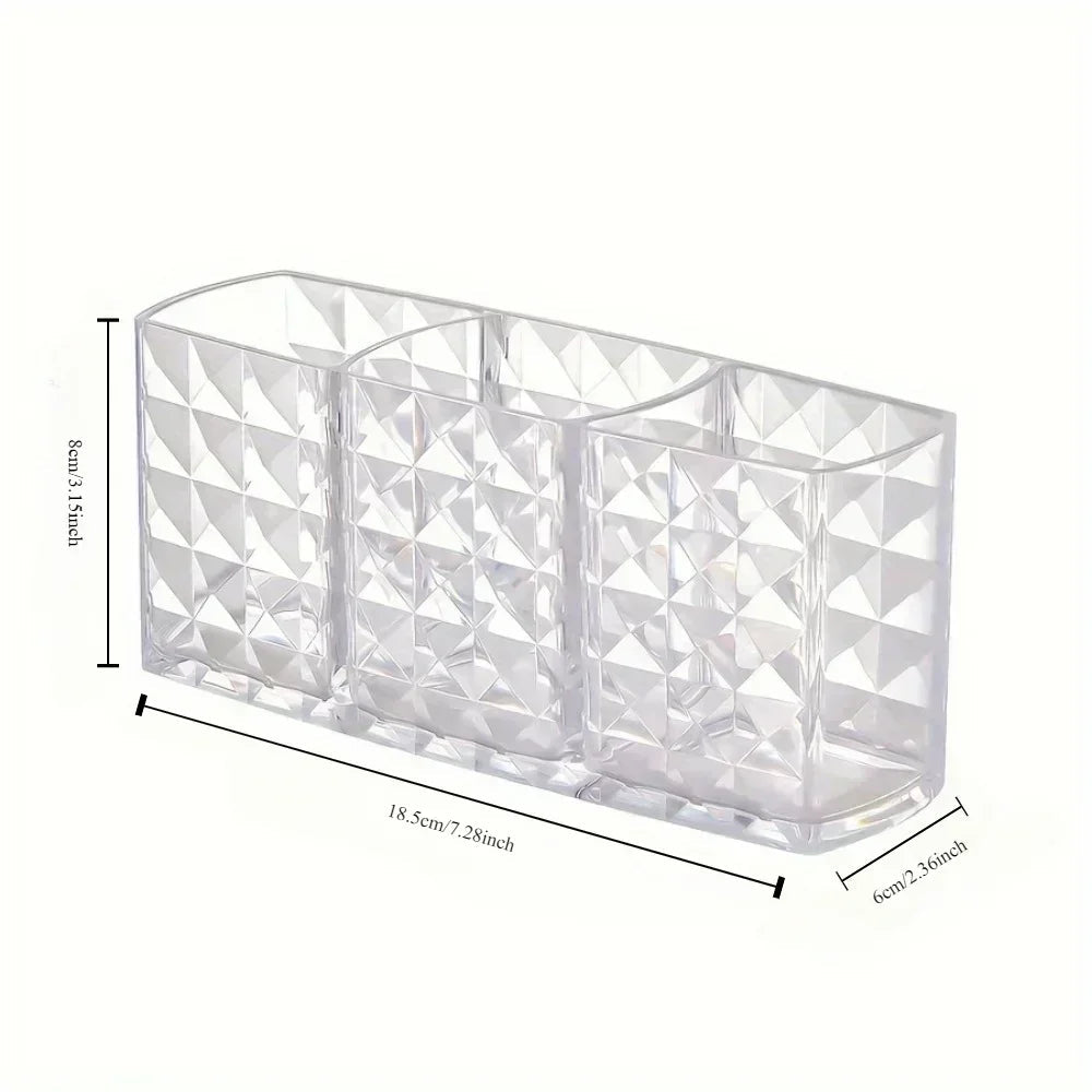 Clear Acrylic Makeup Brush Holder Desk Cosmetic Organizer Lipstick Storage Box Nail Polish Display Stand Rack Jewelry Case Good Vibrations