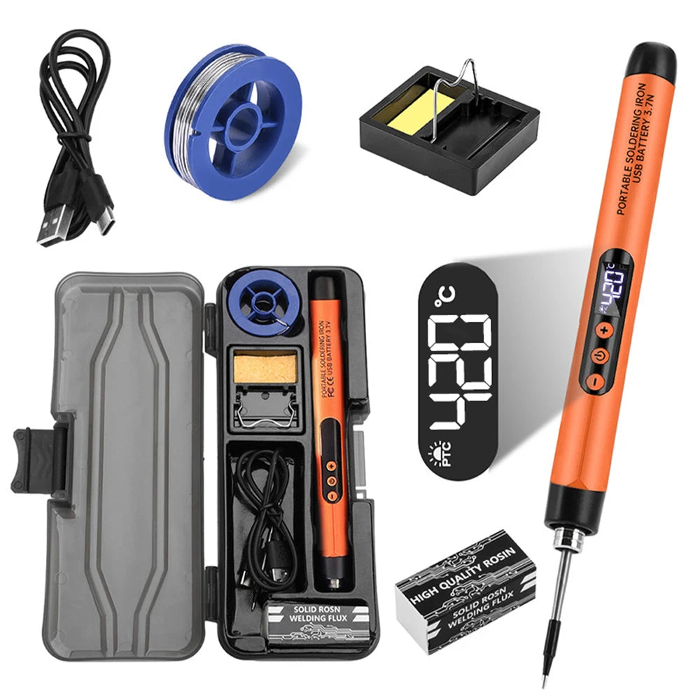 USB digital display soldering iron Type C interface mini soldering iron set 260-420 ℃ five temperature switching Good Vibrations
