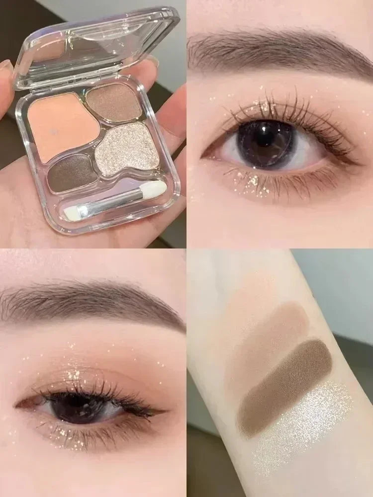 4Color Eyeshadow Palette Blush Eyeliner Eyeshadow Highlight Contour Palette Eyes Makeup Cute Beauty Cosmetics Good Vibrations