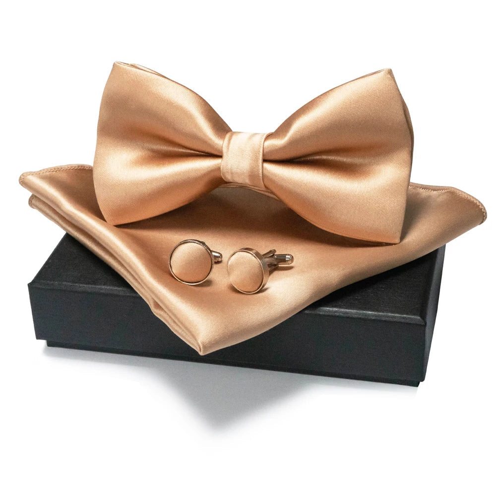 EASTEPIC Men's Bow Tie Sets Including Cufflinks and Handkerchieves Bow Ties with Adjustable Straps for Formal Occasions Good Vibrations