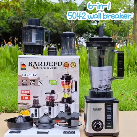 220V- 3L 6 in 1 Blender Stainless Steel Large Capacity Cut Vegetables and Shreds Icebreaker Salad Grinder Meat Grinder Juicer Good Vibrations