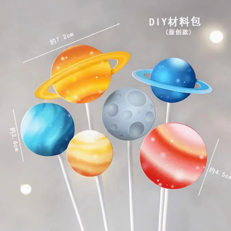 Astronaut Theme Cake Topper Planet Space Rocket Spaceship Birthday Decor Kids Boy Girl Birthday Party Baby Shower Decoratings Good Vibrations