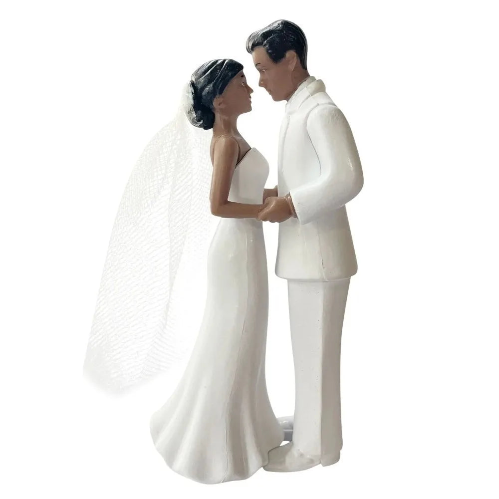 Anniversary Decoration Couple Wedding Cake Topper Elegant Creative Cake Toppers Dolls PVC White/Black Bride & Groom Figurines Good Vibrations