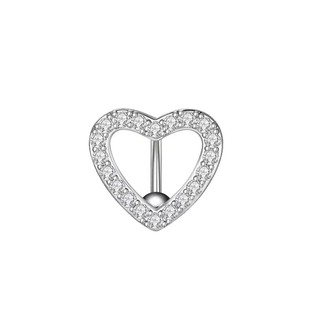 Dainsty Dangled Belly Button Rings Surgical Steel 14G Bar Navel Piercing Ring Crystal CZ Bee Flower Heart Belly Ring Ear Jewelry Good Vibrations Adult Super Store