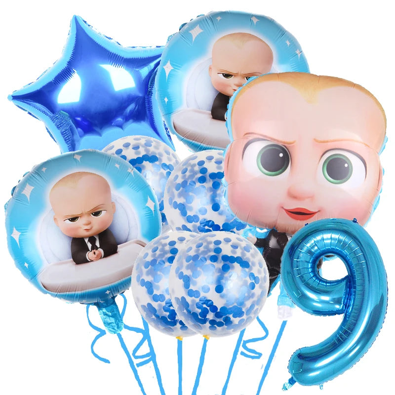Baby Boy Party Decoration Banner Tableware Supplies Paper Boy DIY Cake Topper Birthday Foil Balloons Kit Accessory Gift Bags Good Vibrations