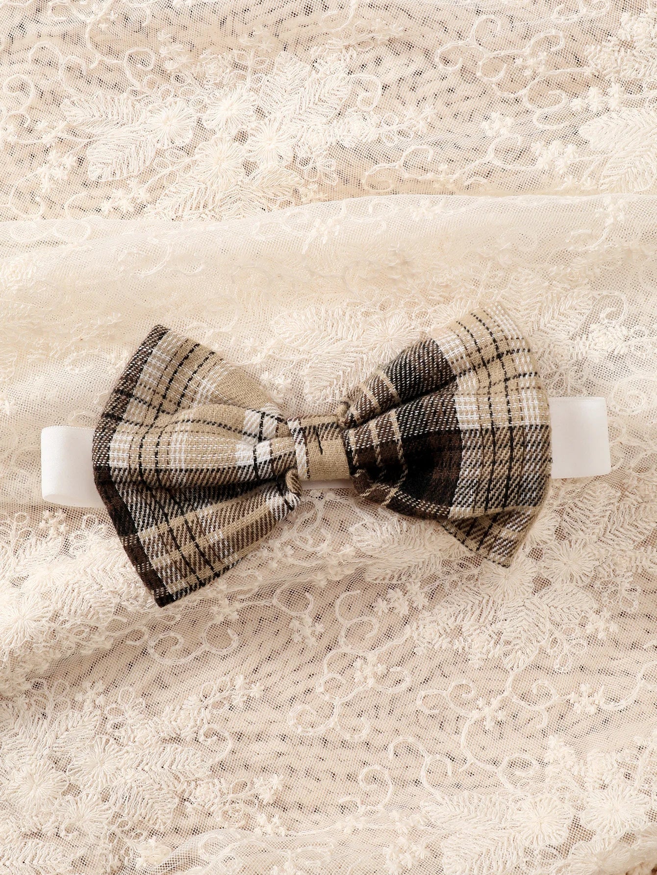 New Baby Girl Spring And Autumn Black Checkered Fake Two-piece Big Bow Headband Dress For Daily Outdoor Wear Good Vibrations