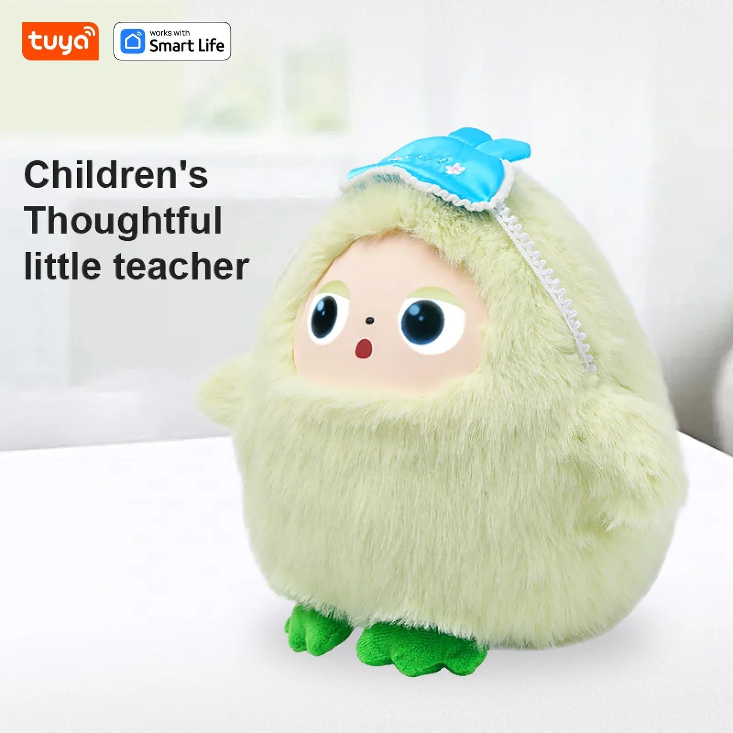 Tuya AI Plush Toy w/Smart Voice & LED Eyes,Interactive Companion for Kids/Adults,Gift-Ready Rechargeable E-Pet open up fun life Good Vibrations