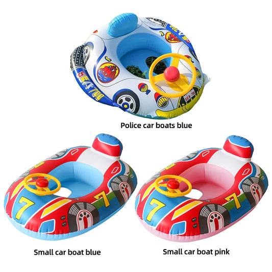 Inflatable Swimming Rings Baby Water Play Games Seat Float Boat Child Swim Circle Fun Pool Bathtub Beach Party Summer Water Toy Good Vibrations