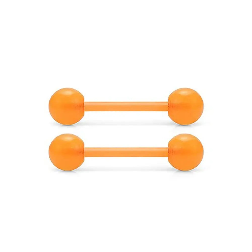2Pcs 14G 16mm Glow In The Dark Flexible Acrylic Straight Tongue Nipple Ring Retainer Piercing Fpr Woman and Man Good Vibrations Adult Super Store