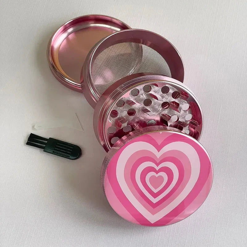 40MM Heart Pattern Pink Grinder Spice Crusher Hand Muller Accessories Gifts Good Vibrations Adult Super Store