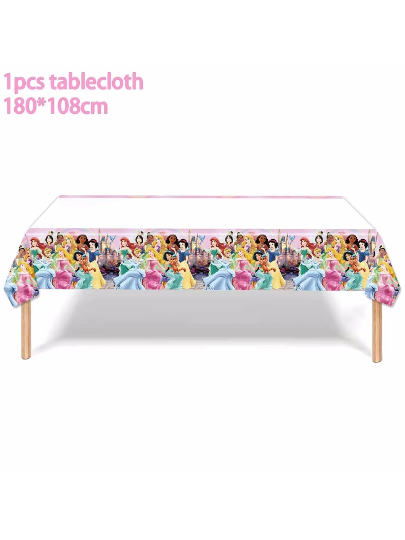 1/10/20pcs Princess Birthday Party Supplies Decor for Woman Princess Birthday Plates Paper Cups Princess Tablecloth Party Good Vibrations