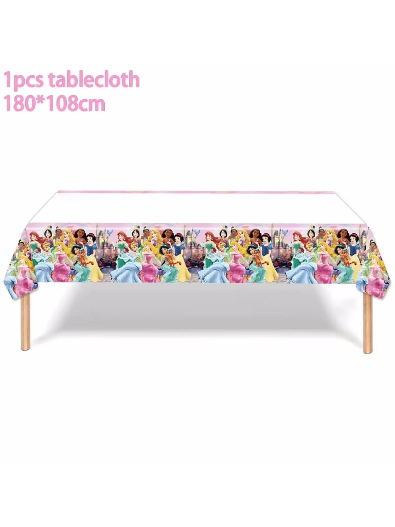 1/10/20pcs Princess Birthday Party Supplies Decor for Woman Princess Birthday Plates Paper Cups Princess Tablecloth Party Good Vibrations