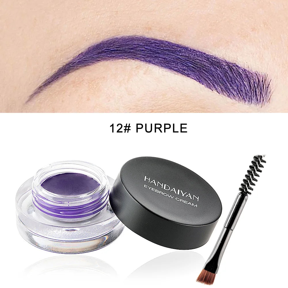 HANDAIYAN 12 Color Waterproof Eyebrow Cream Professional Eyeliner Eyebrow Gel High Brow Tint Black Eye Brow Makeup Tools Good Vibrations