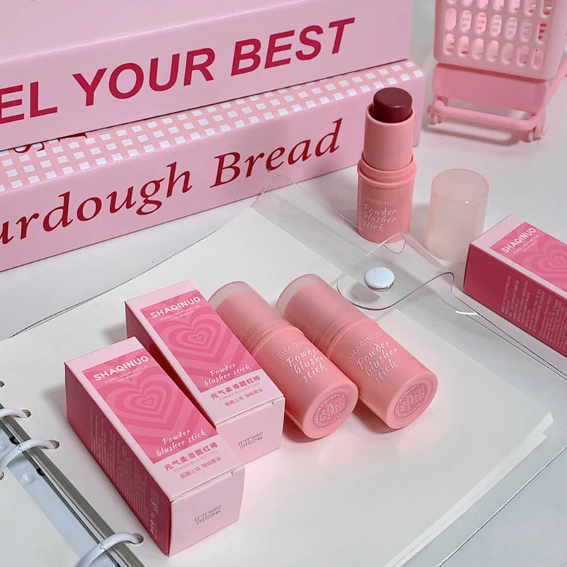 SHAQINUO Energizing Blush Stick - Natural Matte Finish, Creamy Texture, Easy to Blend for a Youthful Glow Good Vibrations