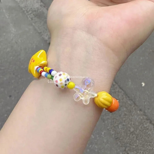 Handmade Colorful Beaded Bracelet Stretch Bracelets Fashion Bangle Elastic Cord Bracelet Statement Jewelry pulseras mujer Good Vibrations