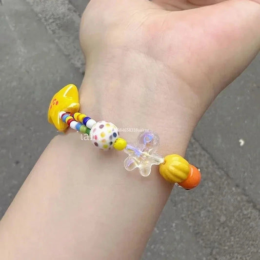 Handmade Colorful Beaded Bracelet Stretch Bracelets Fashion Bangle Elastic Cord Bracelet Statement Jewelry pulseras mujer Good Vibrations