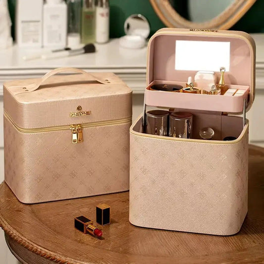 2025 New Fashion Professional Makeup Bag Women Cosmetic Case Female Korean Make Up Storage Organizer Box Fashion Large Good Vibrations