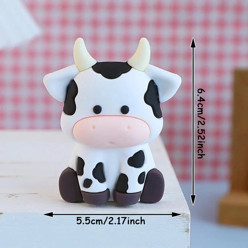 Cartoon Cow Birthday Cake Topper Farm Animals Birthday Cow Cake Pick Decorations for Cow Theme Baby Shower Kids Boys Girls Good Vibrations