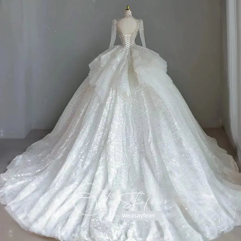 Short Long-Sleeved Socialite Wedding Dress Good Vibrations