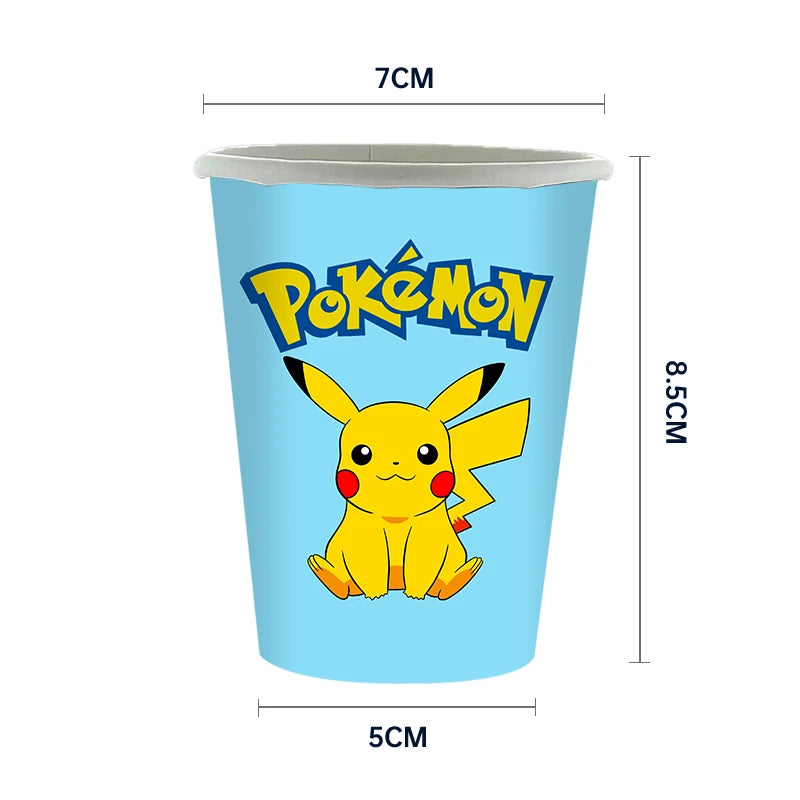 Pokemon Birthday Party Disposable Party Plates Pikachu Theme Tablecloth Character Balloon Birthday Decoration Baby Shower Suppli Good Vibrations