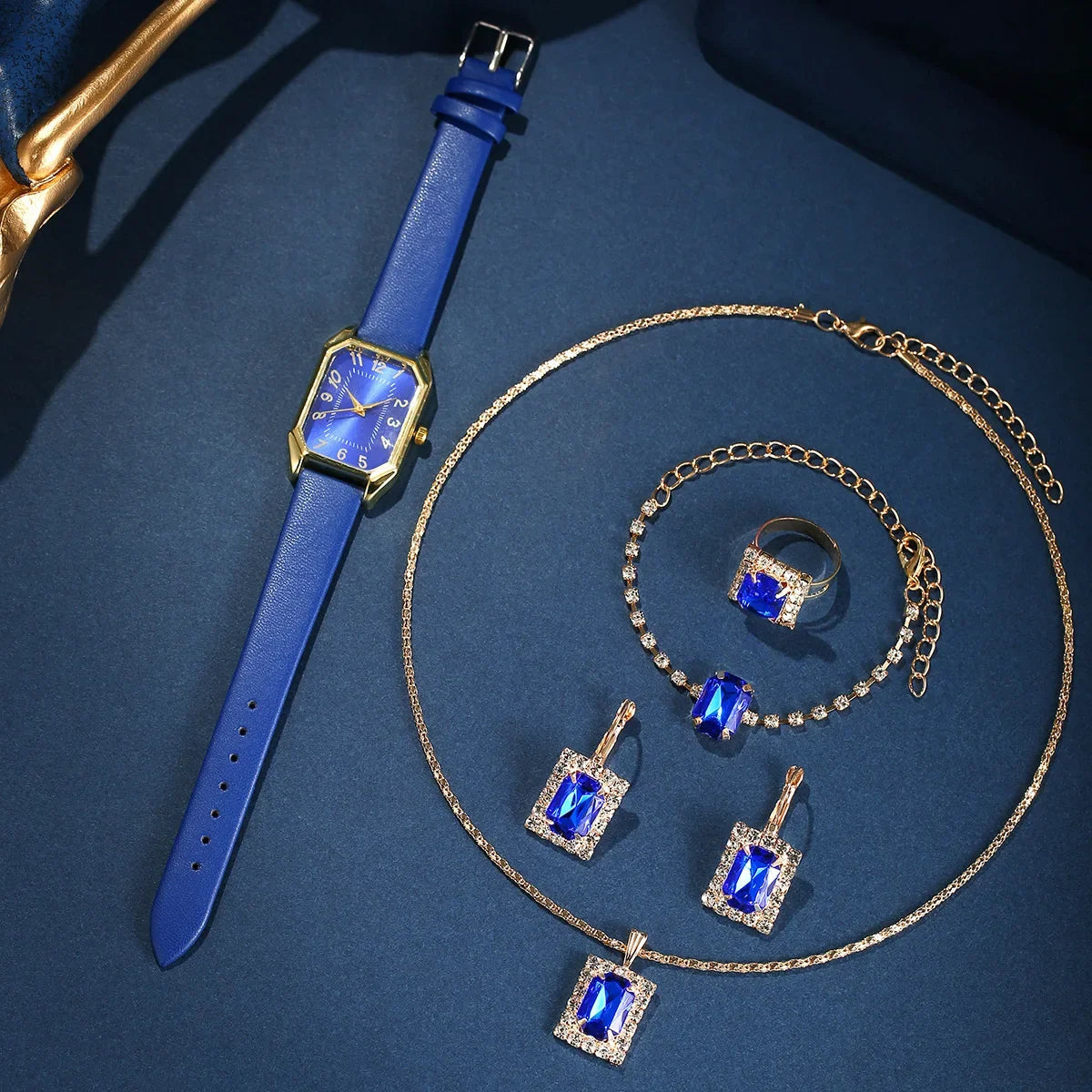 6/5/1PCS Luxury Fashion Square Women's Watches Brand Ladies Quartz Wristwatch Jewelry Set Classic Simple Femme Relogio Feminino Good Vibrations