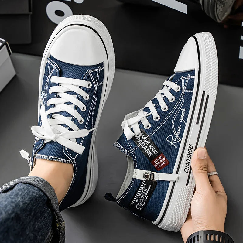 Fashion Outdoor High Quality Sneakers Comfortable Low-Top Men Tennis Shoes Men's Canvas Shoes Summer Breathable Men Casual Shoes Good Vibrations